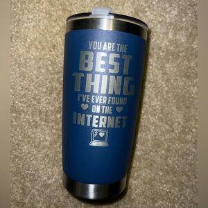 Blue Insulated Tumbler with Inspirational Quote